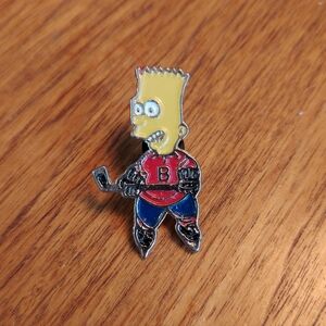 ✨VINTAGE✨ Bootleg Bart Simpson Hockey Enamel Pin